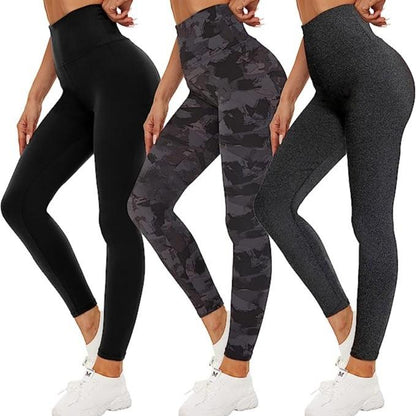 Viconow 3 Pack Black High Waisted Leggings for Women