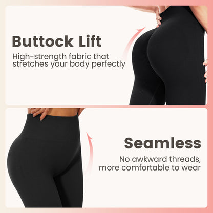 Viconow Women Butt Lifting Ribbed Seamless  Yoga Pants