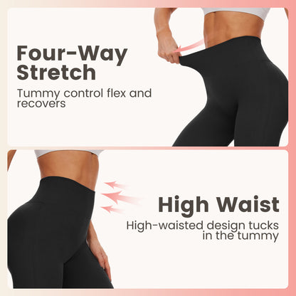 Viconow Women Butt Lifting Ribbed Seamless  Yoga Pants