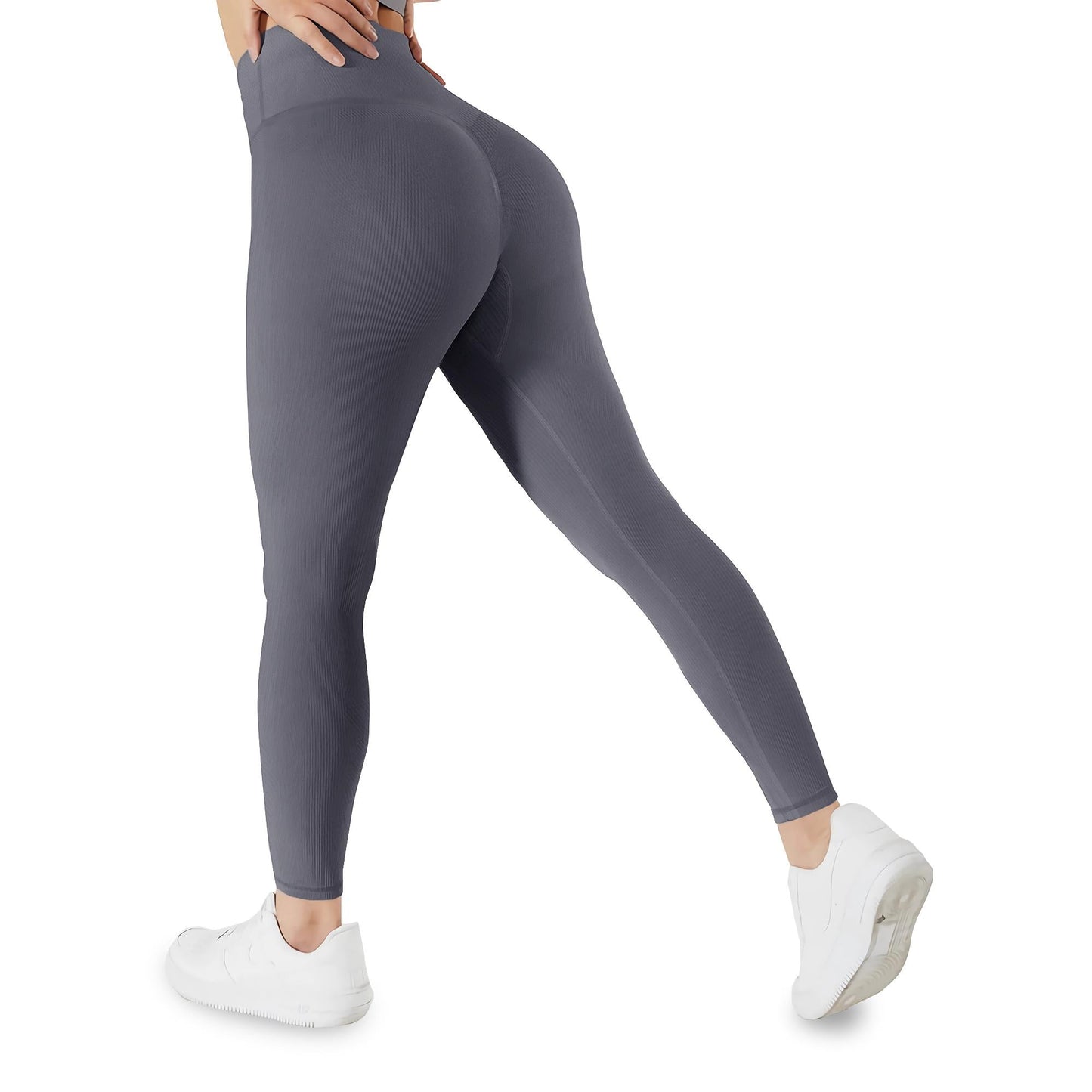 Viconow Women Butt Lifting Ribbed Seamless  Yoga Pants