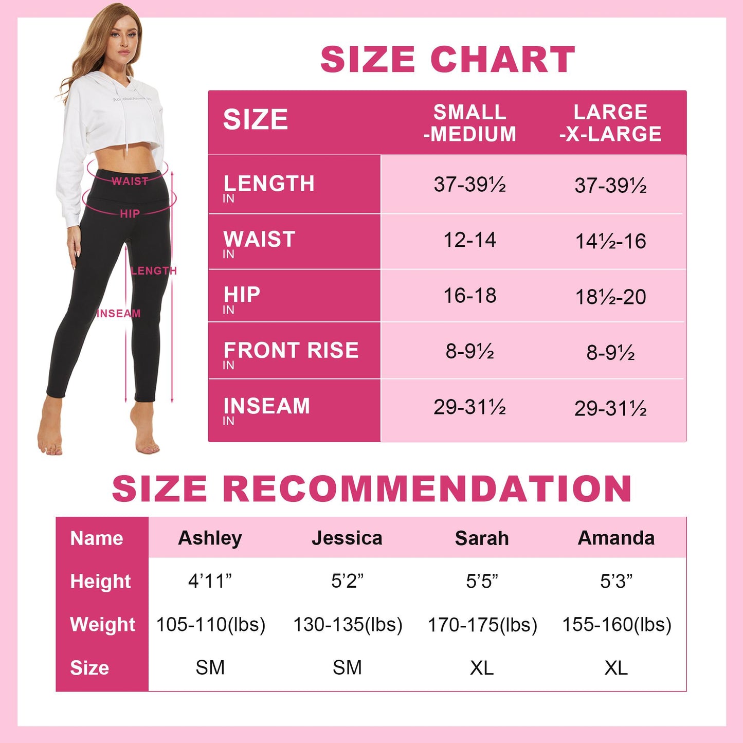 Viconow 3 Pack Black High Waisted Leggings for Women